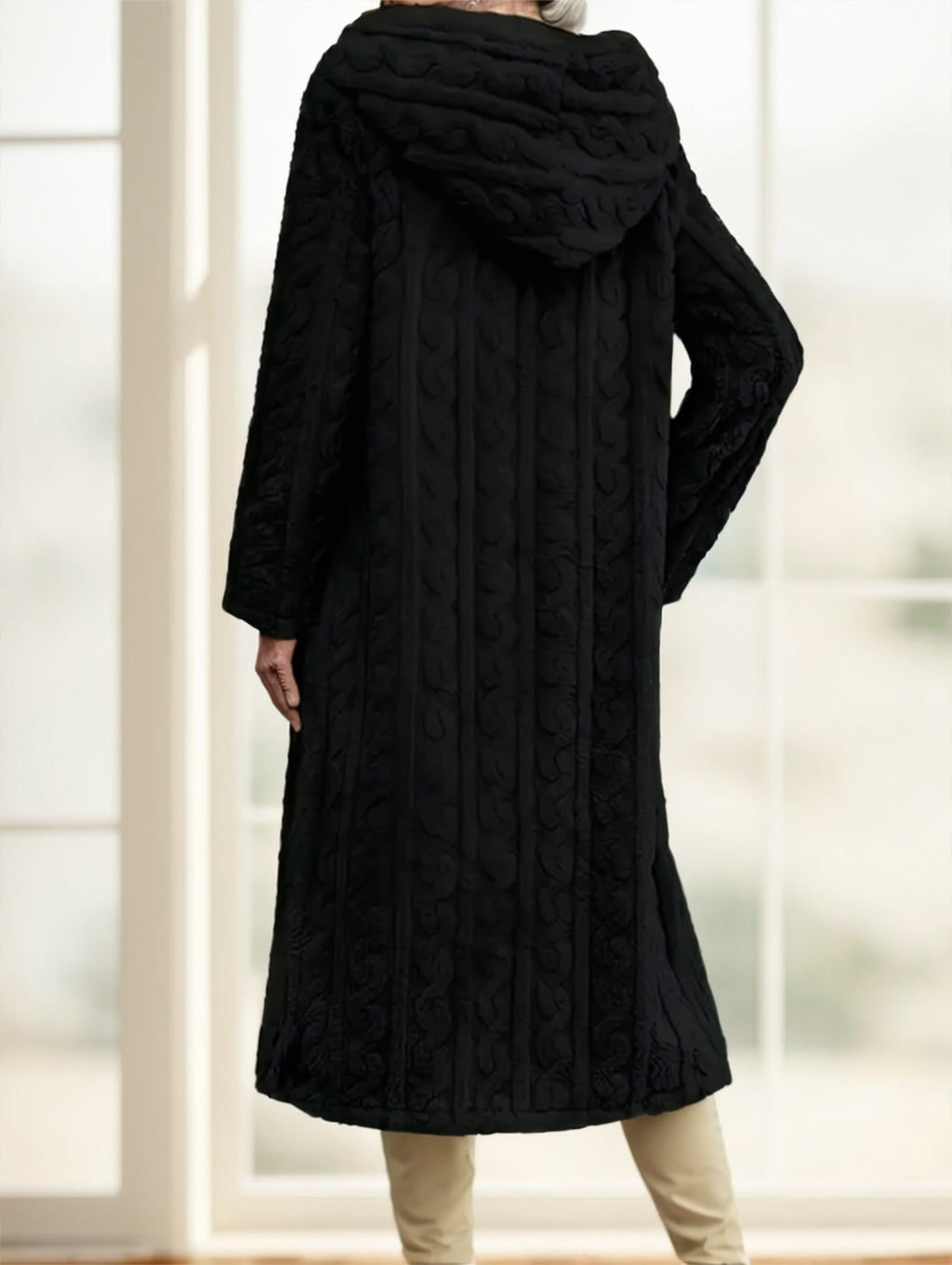 Elegant Black Long Coat For Women Velora