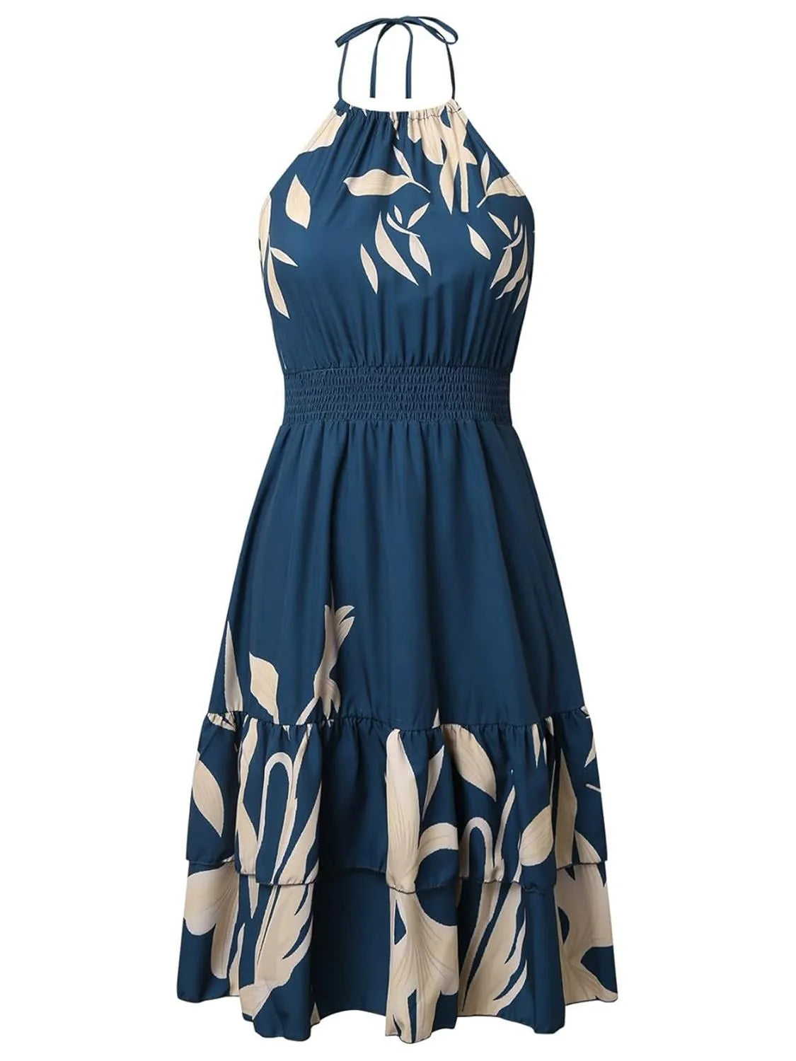 Paisley Print Halter Neck Mini Dress - Velora