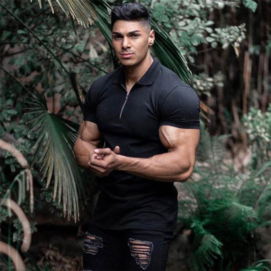 Sports Polo Shirt Summer Short-sleeved Tops Men's Short-Sleeved Polo Shirt Solid Color Men's T-Shirt Summer Casual Comfortable Men's Clothing - Velora
