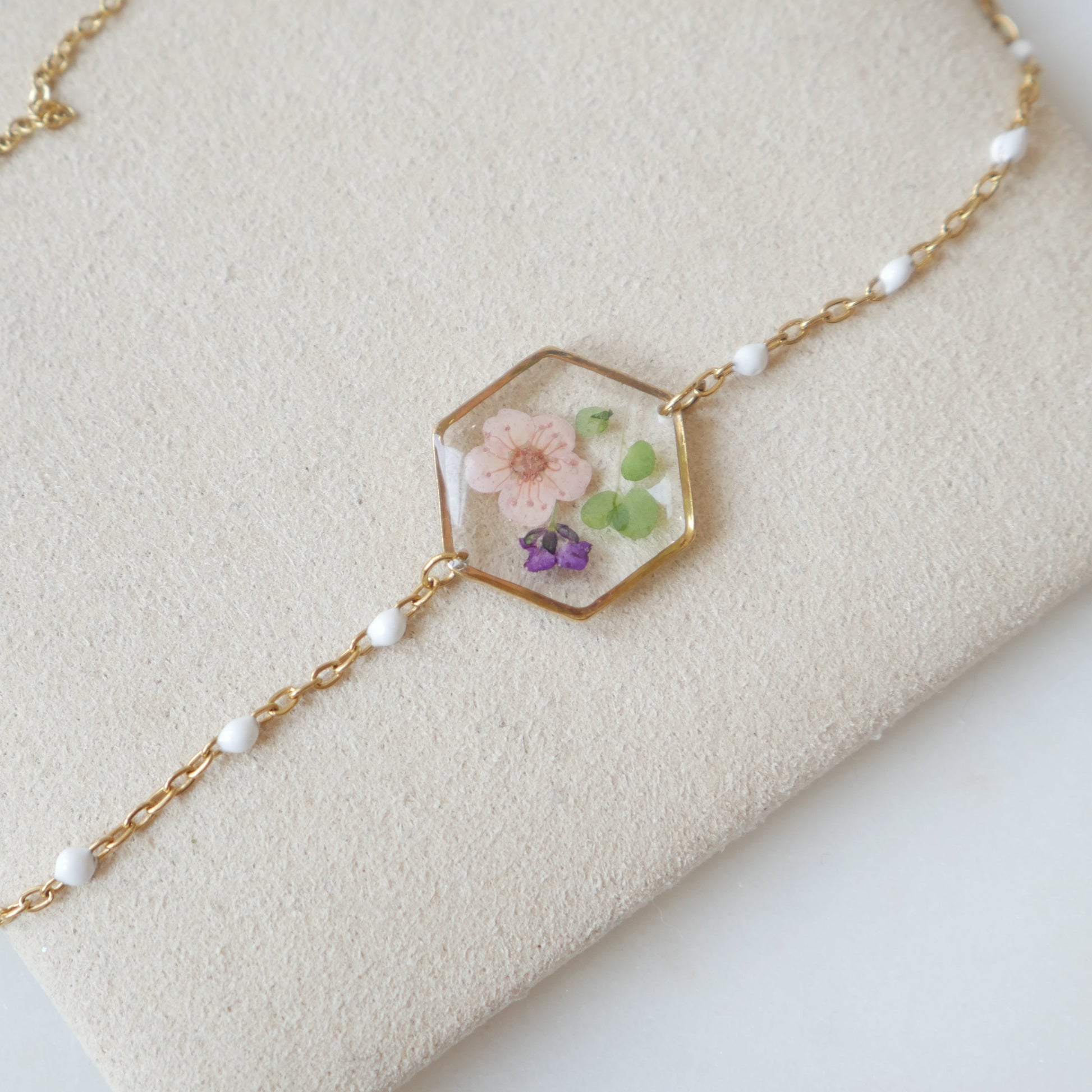 Bracelet Chloé rose - (moyen) - Velora