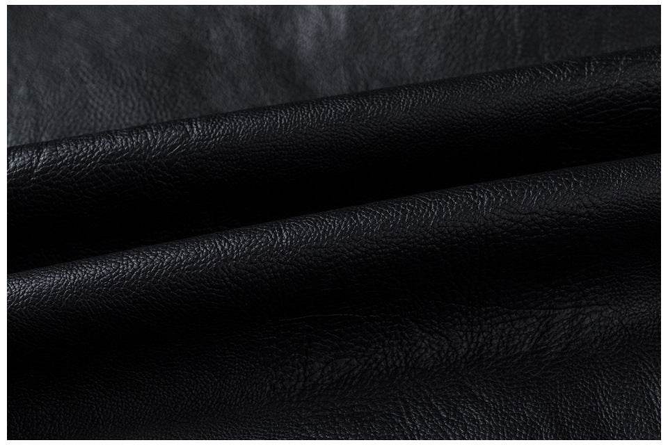Motorcycle Stitching Leather Jacket Men Stand Collar Retro - Velora