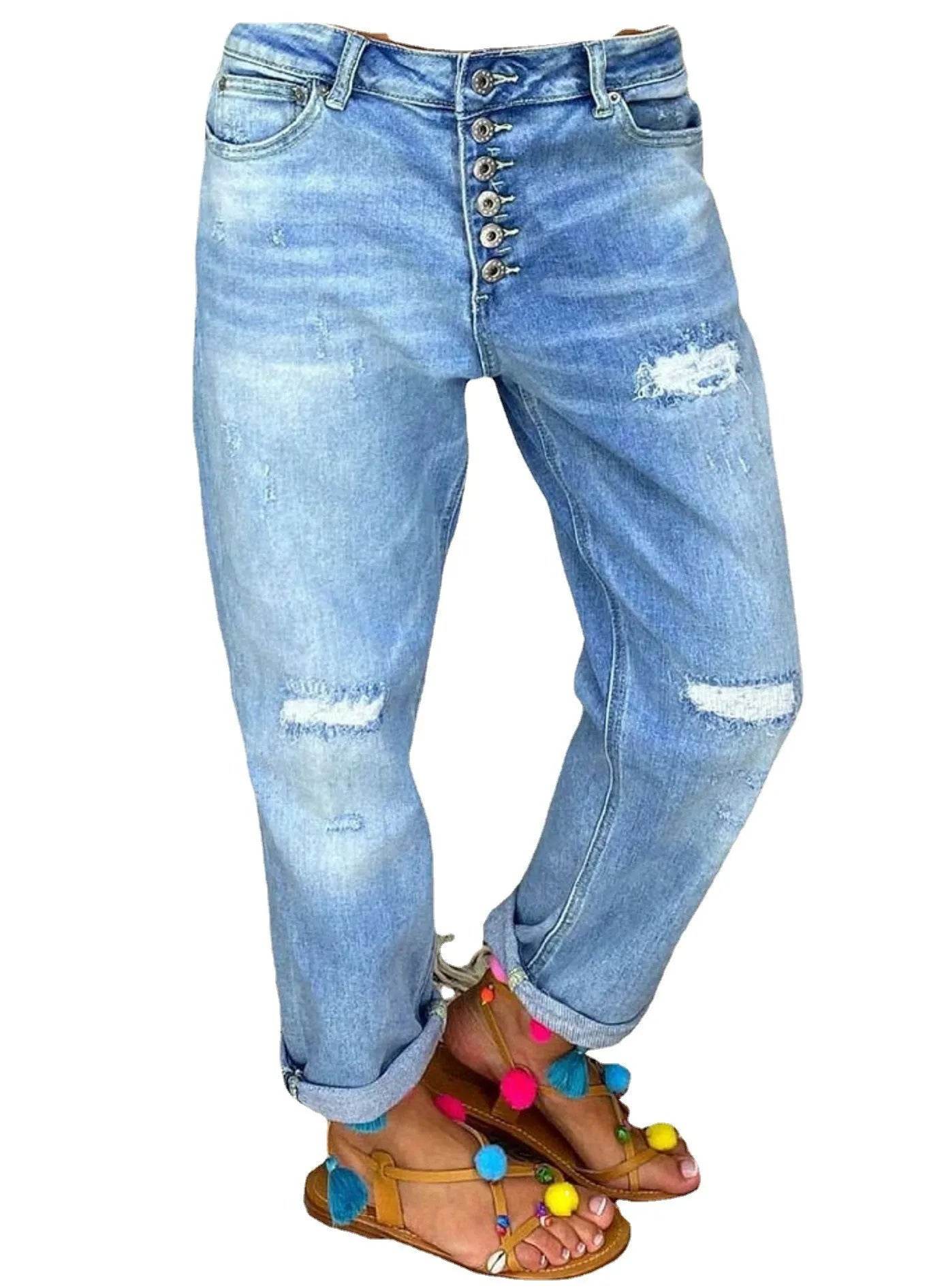 Jeans High-waisted Jeans Summer Jeans Loose Slim Jeans Straight Daddy Pants - Velora