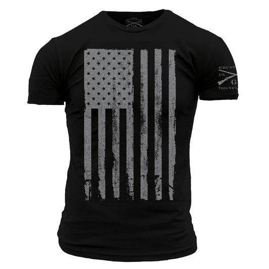 Grunt Style America Patriotic Flag Men’s Shirt Color Black Size 2XL