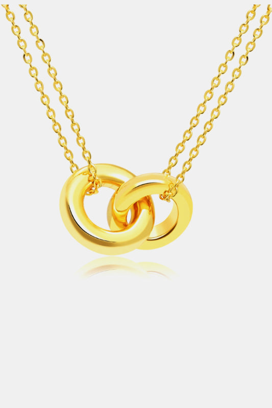 Linked Ring Pendant Chain Necklace - Velora