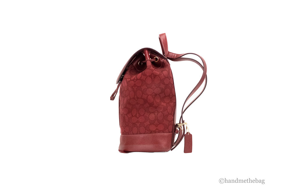 Coach Dempsey Signature Jacquard Backpack in Red Apple