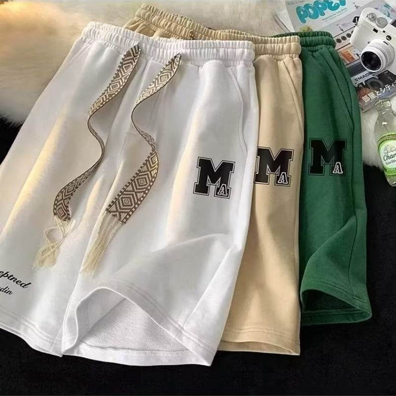 American High Street Fashionable Large Trunks Loose Sports And Leisure Middle Pants - Velora