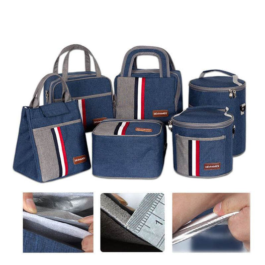 Women Fashion Thermal Insulated Denim Work Lunch Bag - Velora