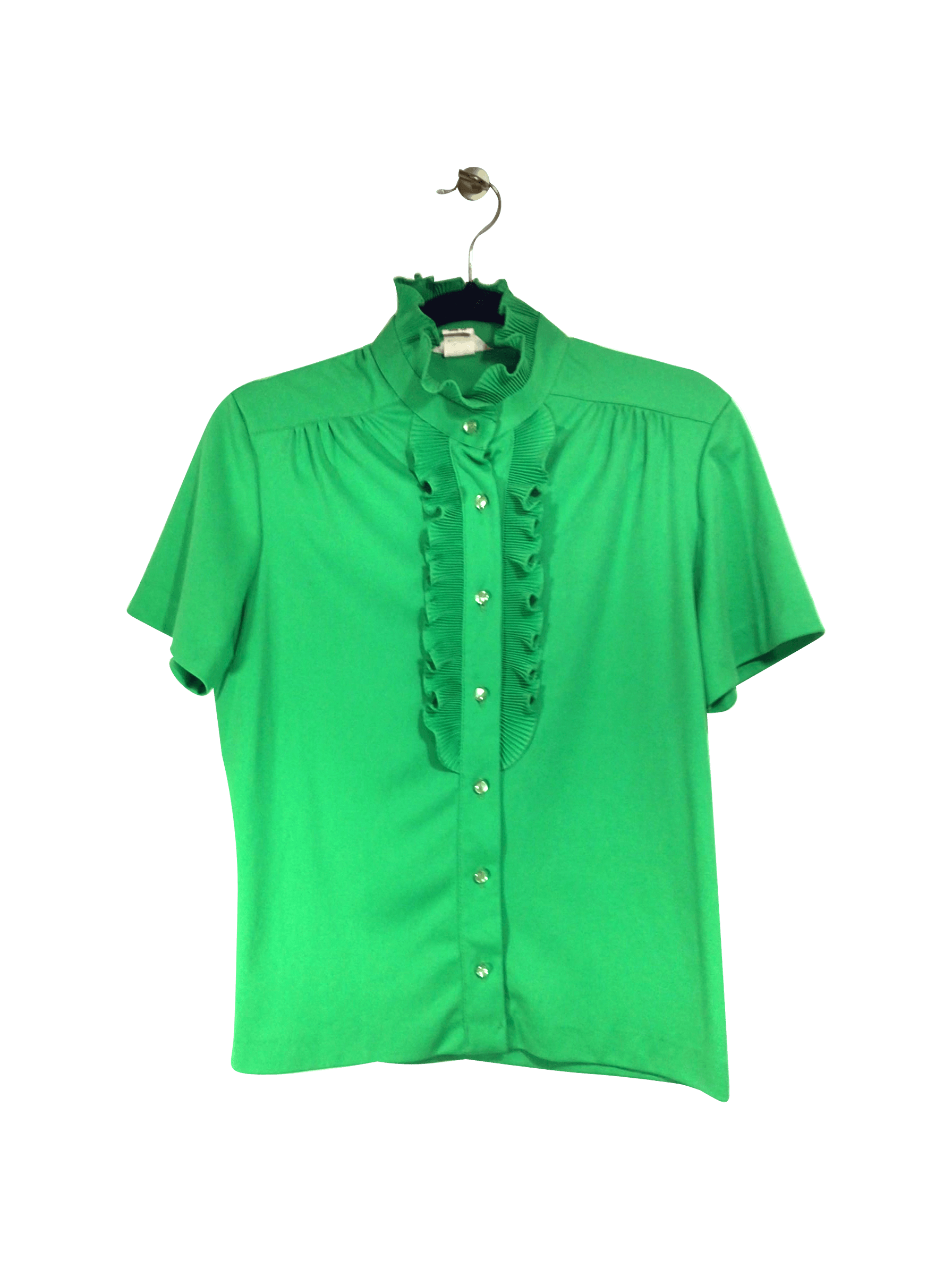 MARDI MODES Regular fit Button-down Top in Green - 10 - Velora