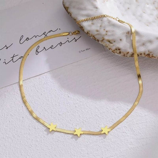 Ins Star Necklace Fashion Gold Stainless Steel Chain Necklace - Velora