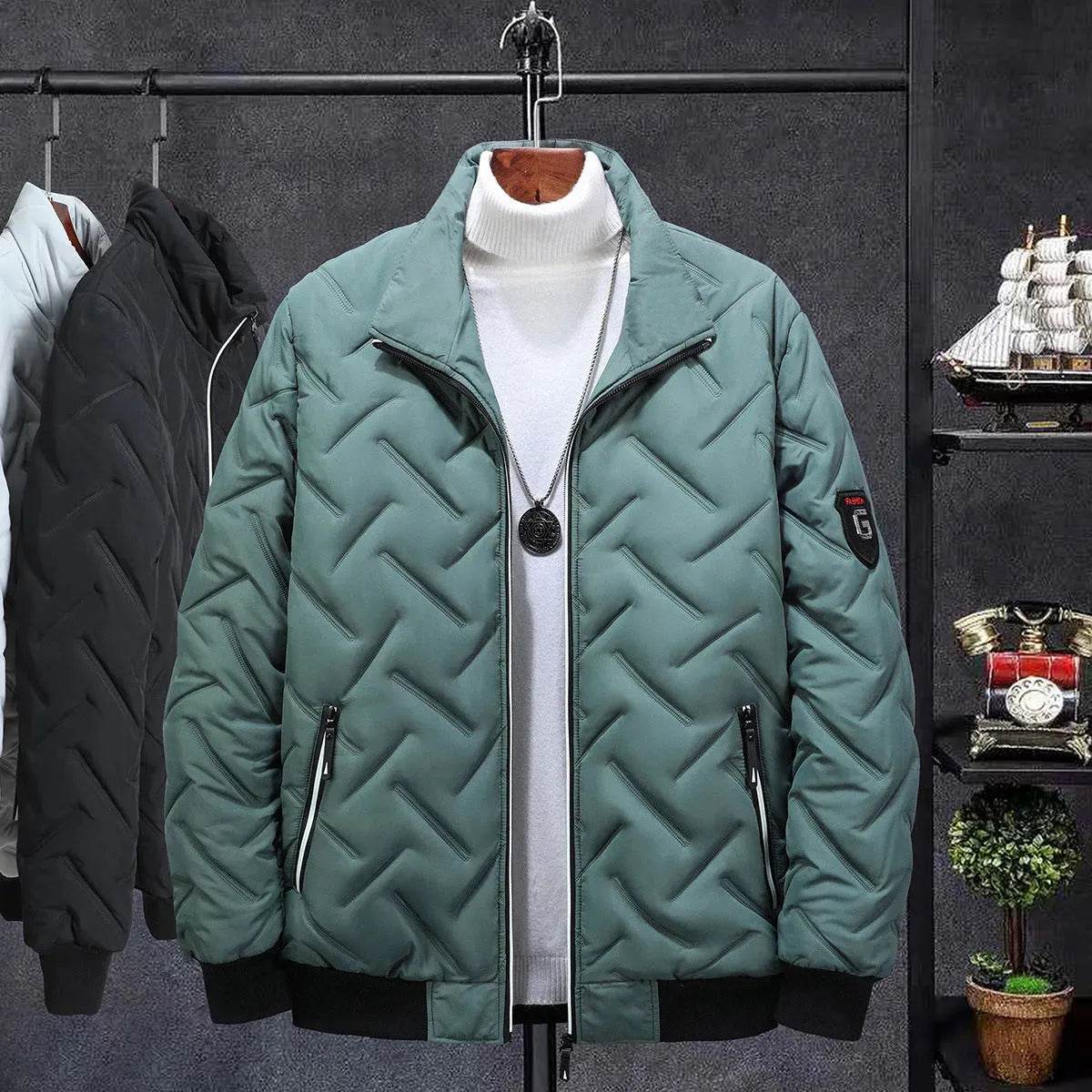 Compressed Cotton Stand Collar Men's Cotton-padded Coat Winter Coat Short Clothes Korean Style Trendy Cotton Clothing Workwear Winter Cotton-padded Jacket - Velora