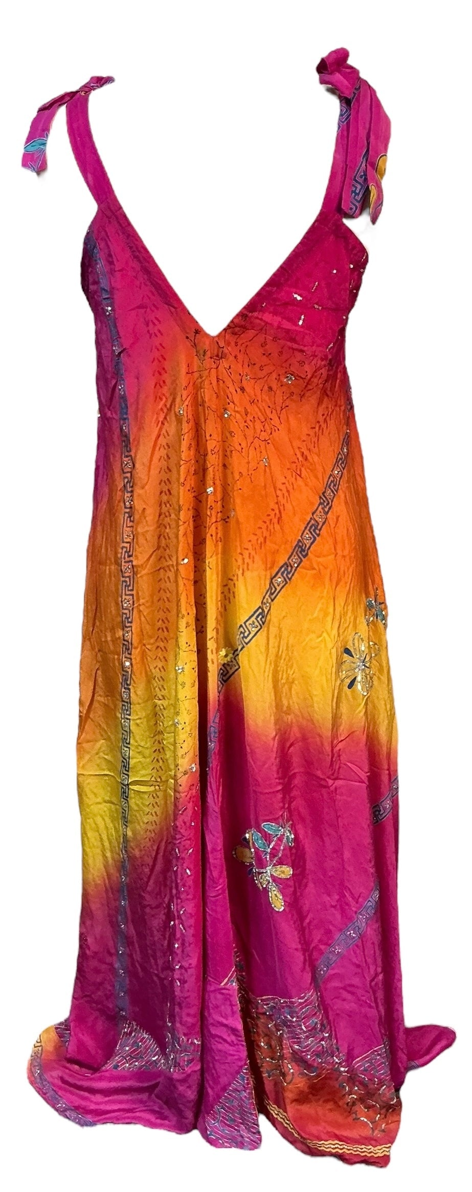 PRC7236 Avatar Pure Silk Maxi Dress with Belt - Velora