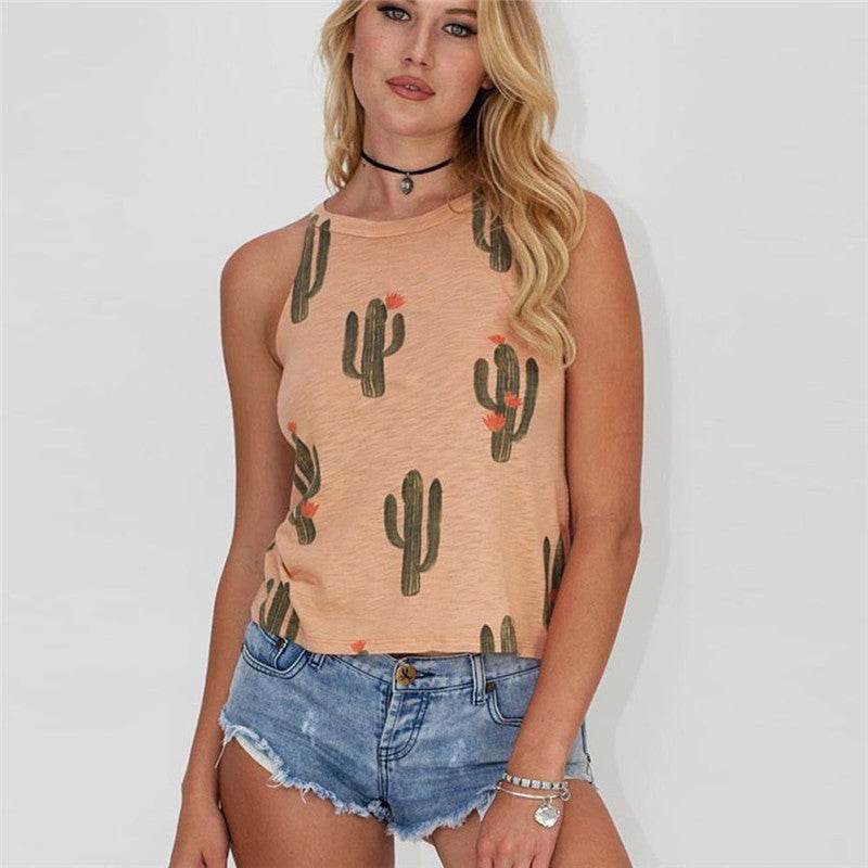 Summer Halter neck blouse top Cactus Print Women - Velora