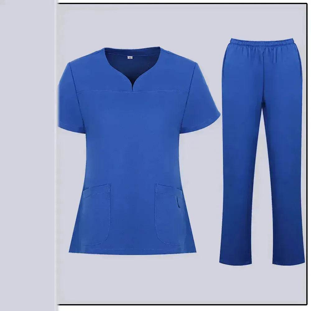 Women Nurse Uniform Female - Hospital Nurse Costume - V Neck Top Pants Set - Velora