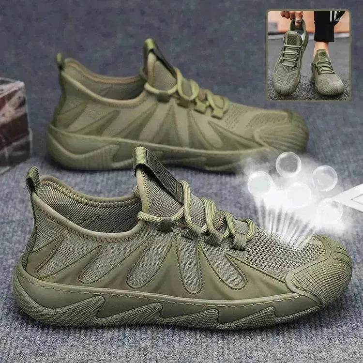 Breathable Mesh Sports Shoes Casual Lace-up Sneakers Men Non-slip Shoes - Velora