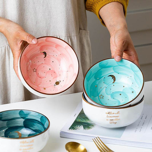 Ceramic Breakfast Salad Bowl With Cute Eating Bowl - Velora