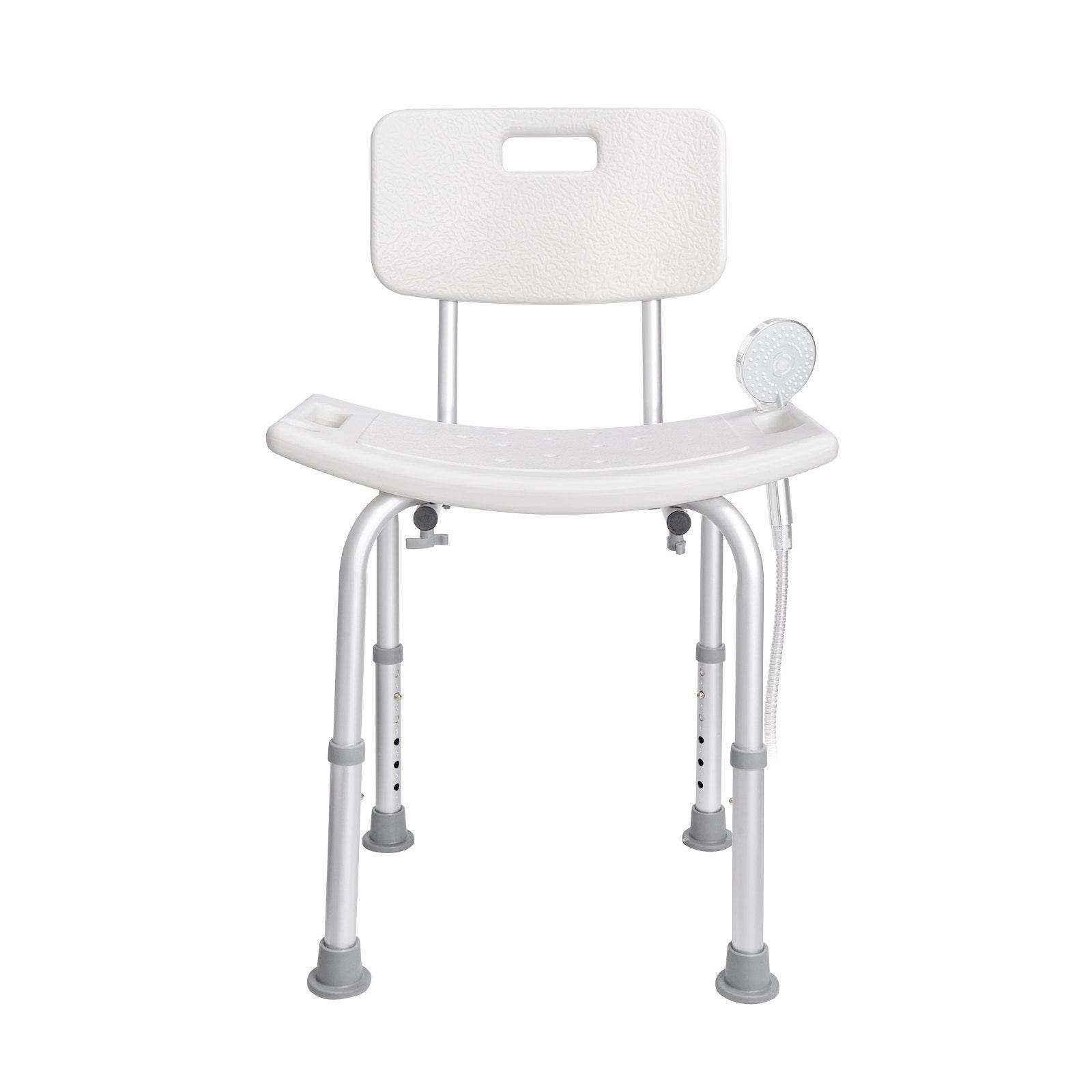 Shower Chair, Shower Seat With Back, Adjustable Height Shower Stool, Shower Chair For Inside Shower Bathtub, Non-slip Bathroom Bench Bath Chair For Elderly Disabled Handicap, 350 Lbs Capacity - Velora