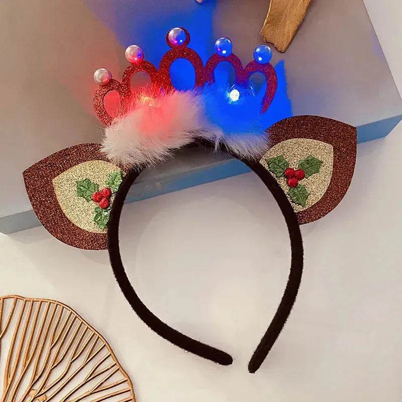 Christmas With Light Headband Snowflake Women's - Velora