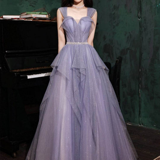 Banquet Evening Purple Annual Meeting Host Performance Dress - Velora