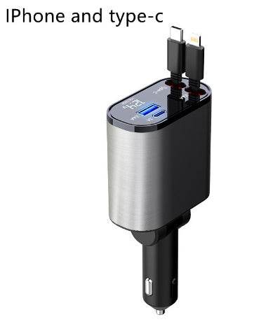 Metal Car Charger 100W Super Fast Charging Car Cigarette Lighter USB And TYPE-C Adapter - Velora
