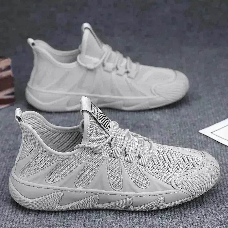 Breathable Mesh Sports Shoes Casual Lace-up Sneakers Men Non-slip Shoes - Velora