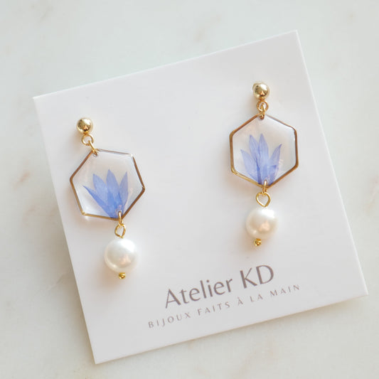 Boucles d'oreilles Perla Blu - hexa - Velora