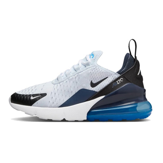 Nike Air Max 270 Big Kids Shoes (943345-033 Football Grey/Thunder Blue/Photo Blue/Black) Size 5