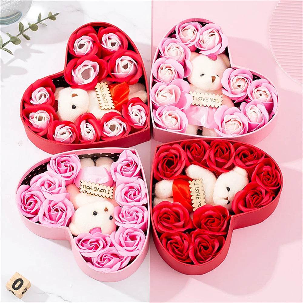 Heart-shaped Rose Red Gift Box New Year Christmas Gift Box Valentine's Day Christmas Gift Mother's Day Birthday Gift - Velora