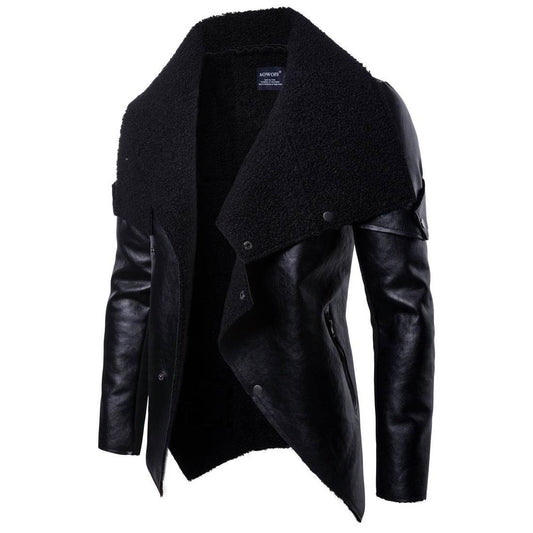 Men's Motorcycle Leather Jacket Personality Washed Leather Jacket Coat - Velora