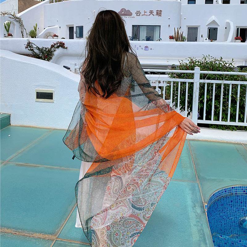 Desert Versatility For Traveling Sun Protection Toe Cap Silk Scarf - Velora