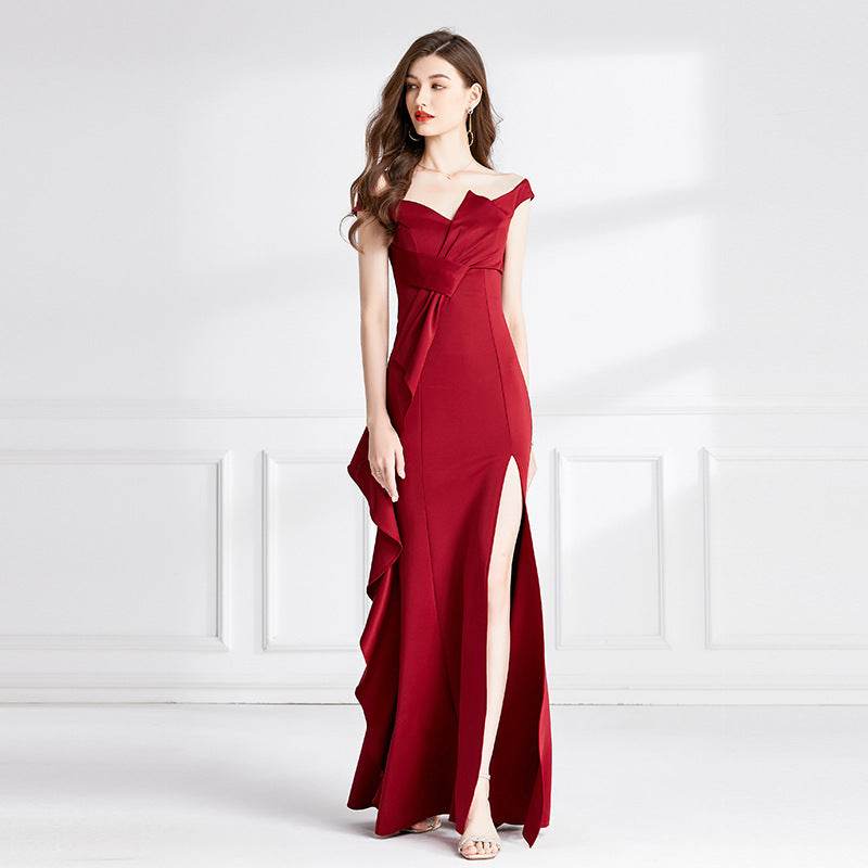 Red Evening Dress For Women Spring And Summer - Velora
