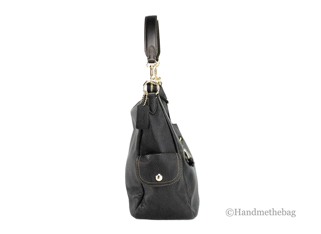 Coach Pennie Elegant Black Leather Convertible Handbag