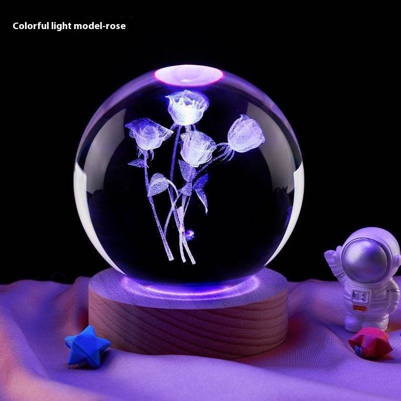 Moon Small Night Lamp Decoration Creative Crystal Ball - Velora