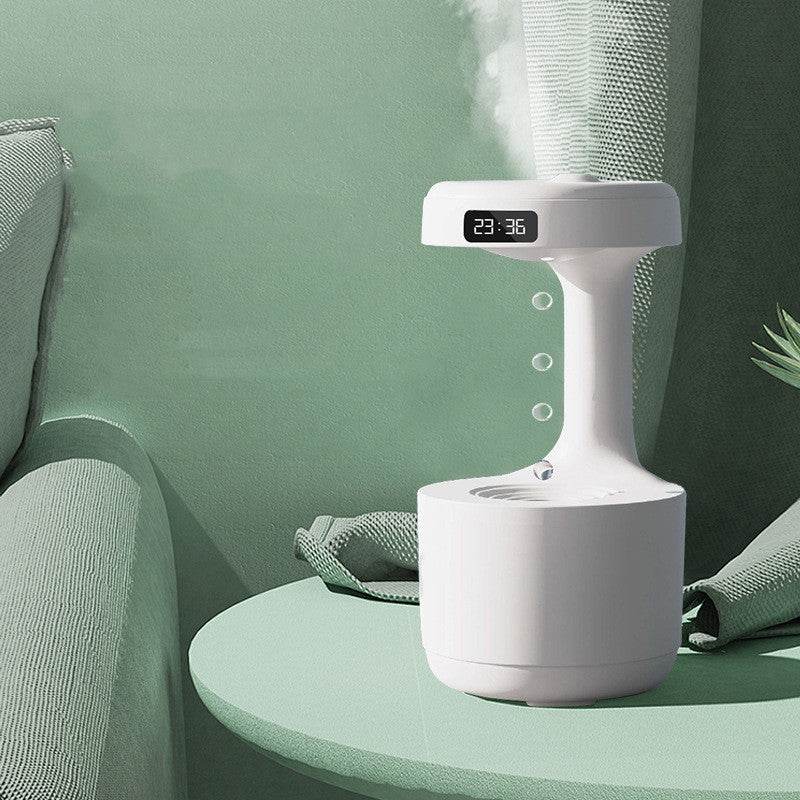 Bedroom Anti-Gravity Humidifier With Clock Water Drop Backflow Aroma Diffuser Large Capacity Office Bedroom Mute Heavy Fog Household Sprayer - Velora