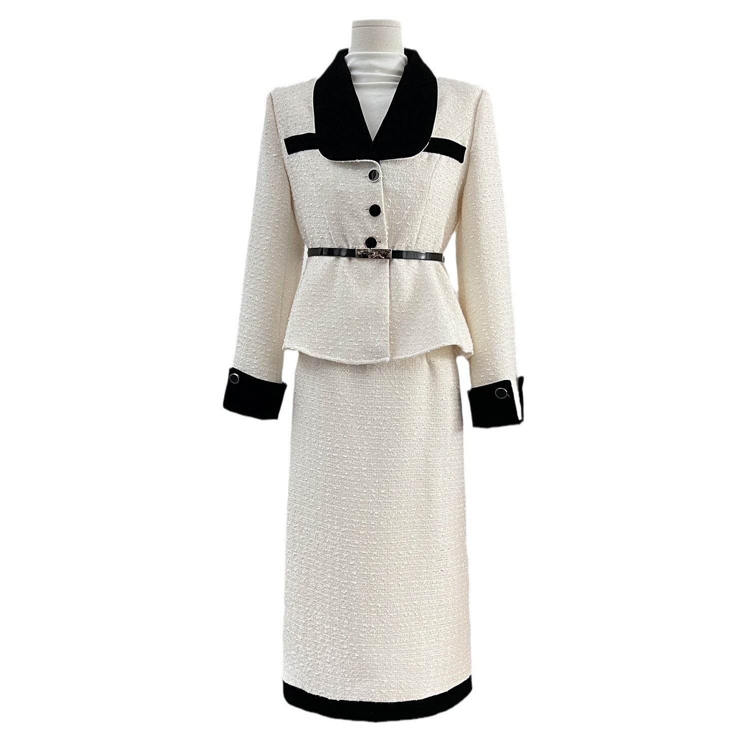 Elegant Elegant White Suit Socialite Woolen - Velora