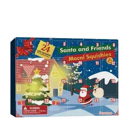 Dowmoo Christmas Pinch Joy Advent Calendar Blind Box, 24 Boxes Christmas Surprise Blind Box Rubber Animal Toys - Velora