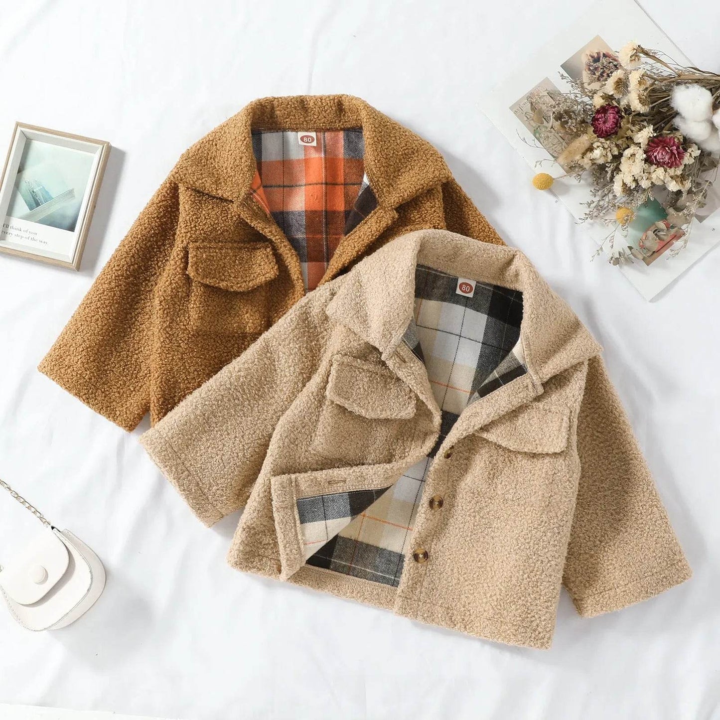 Autumn New Plush Plaid Reversible Coat - Velora