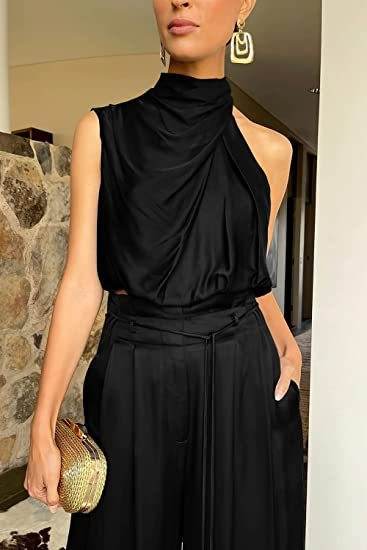 Summer Suits Casual Sleeveless Midriff-baring Top And Wide Leg Pants 2pcs Set Womens Clothing - Velora