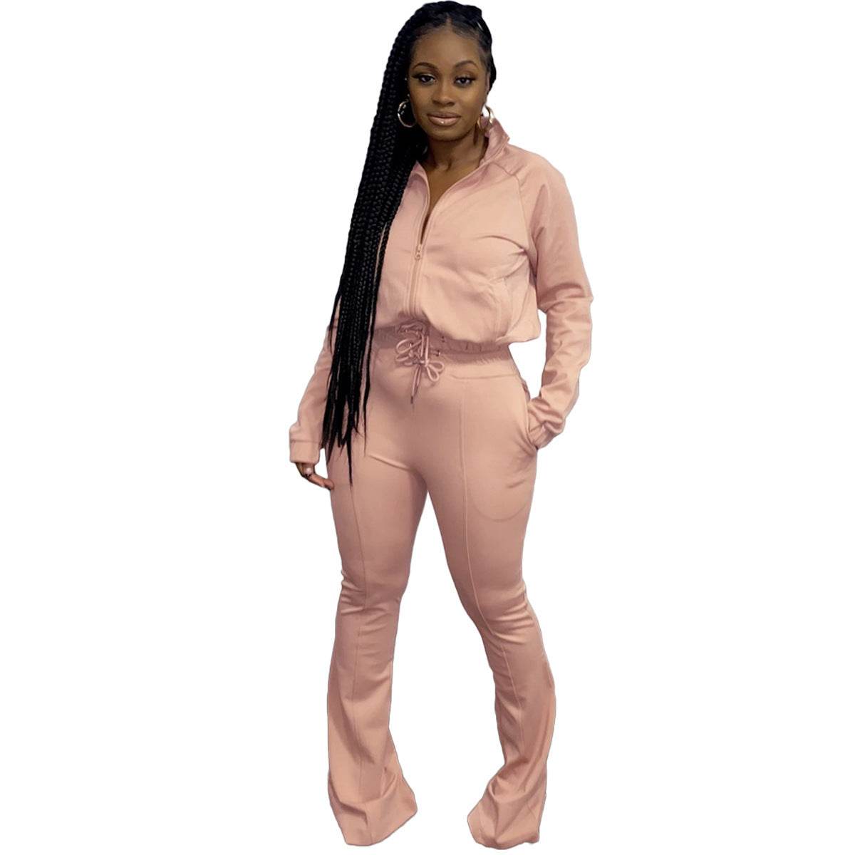 Women 2pcs Long sleeve Wide leg Pant set - Velora