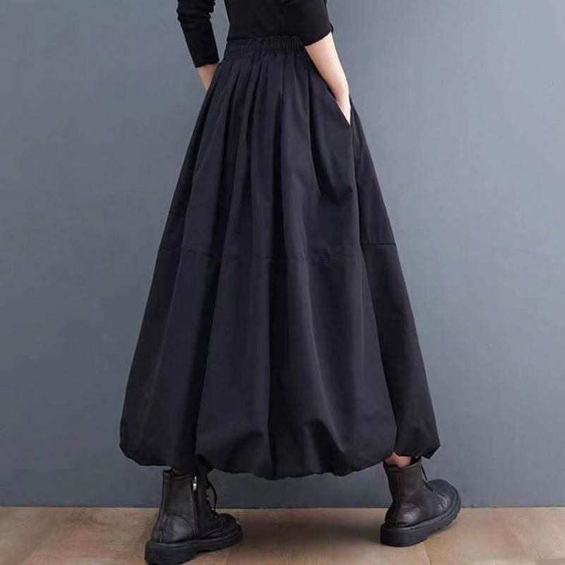Fashion Personality New Solid Pocket Prairie Midi maxi Skirt Women - Velora