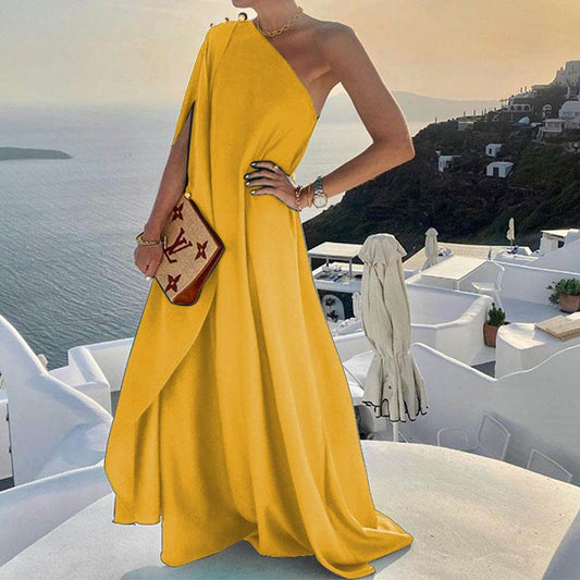 Women's Clothing Graceful And Fashionable Solid Color Dress - Velora