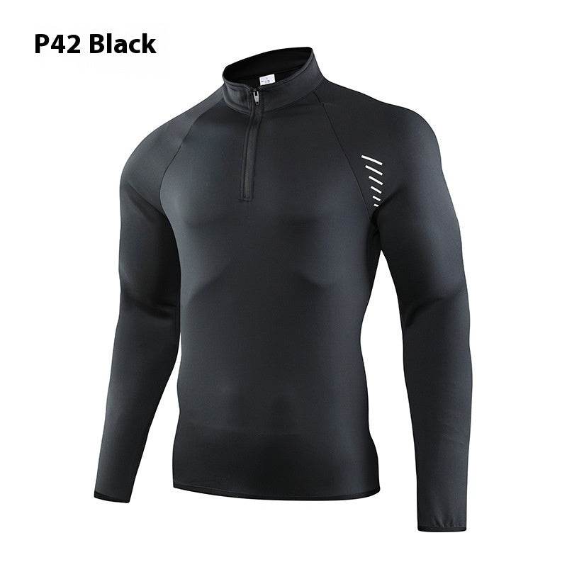 Half Zipper Long Sleeve Workout Top Outdoor Running Quick-drying Gym Shirt - Velora