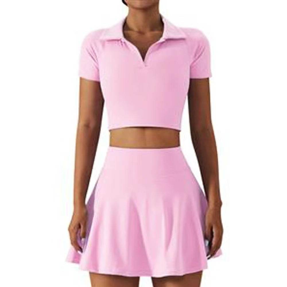 2pcs Tennis Skirt set Sports Skort Workout Exercise Outfit - Velora