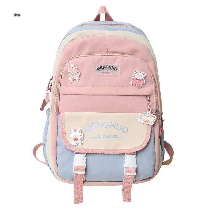 2pcs Large Capacity School College Girls Backpack Shoulder Bag - Velora