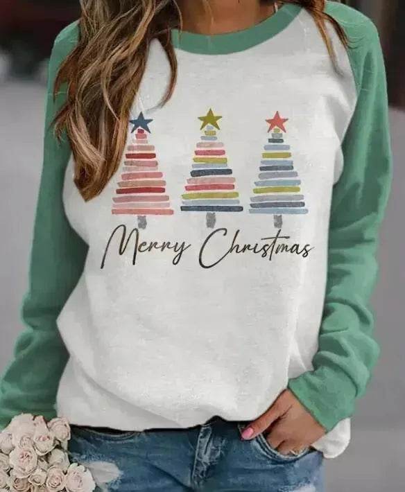 Christmas Tree 3D Digital Printing Women's Pullover Sweatshirt - Velora