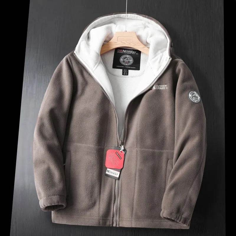 Men Winter Plus Size Men's Brushed Fleece Quarter Zipper Hoodie Sweatshirt Pullover - Velora