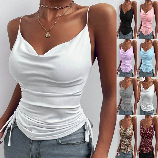 Spaghetti Strap Tops V-neck Camisole top Women Summer top - Velora