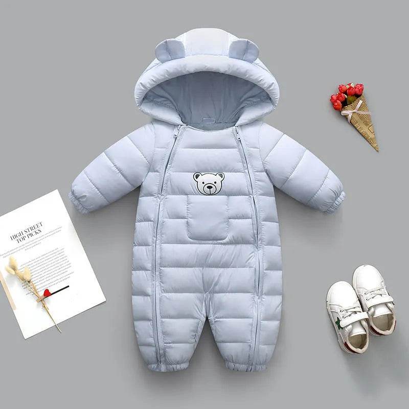Infant Baby Puffer Hoodie Overall Romper Jumpsuit - Velora