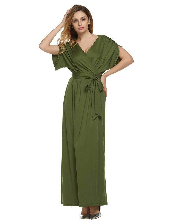 4XL Big Size Dress Elegant Women Long wrap Dresses Summer Dresses - Velora