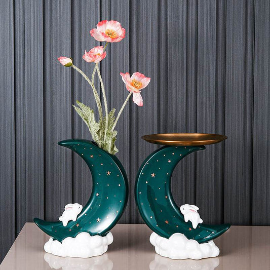 Moon Vase Decoration Living Room Flower Arrangement Light Luxury Luxury - Velora