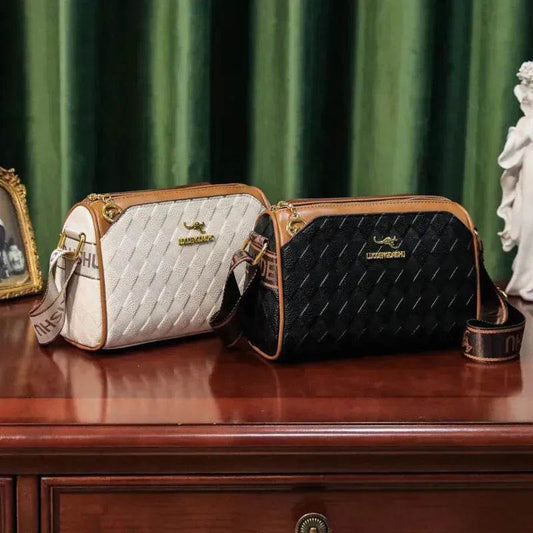 Women's Rhombus Leather Fashion Shoulder Messenger crossbody Bag - Velora